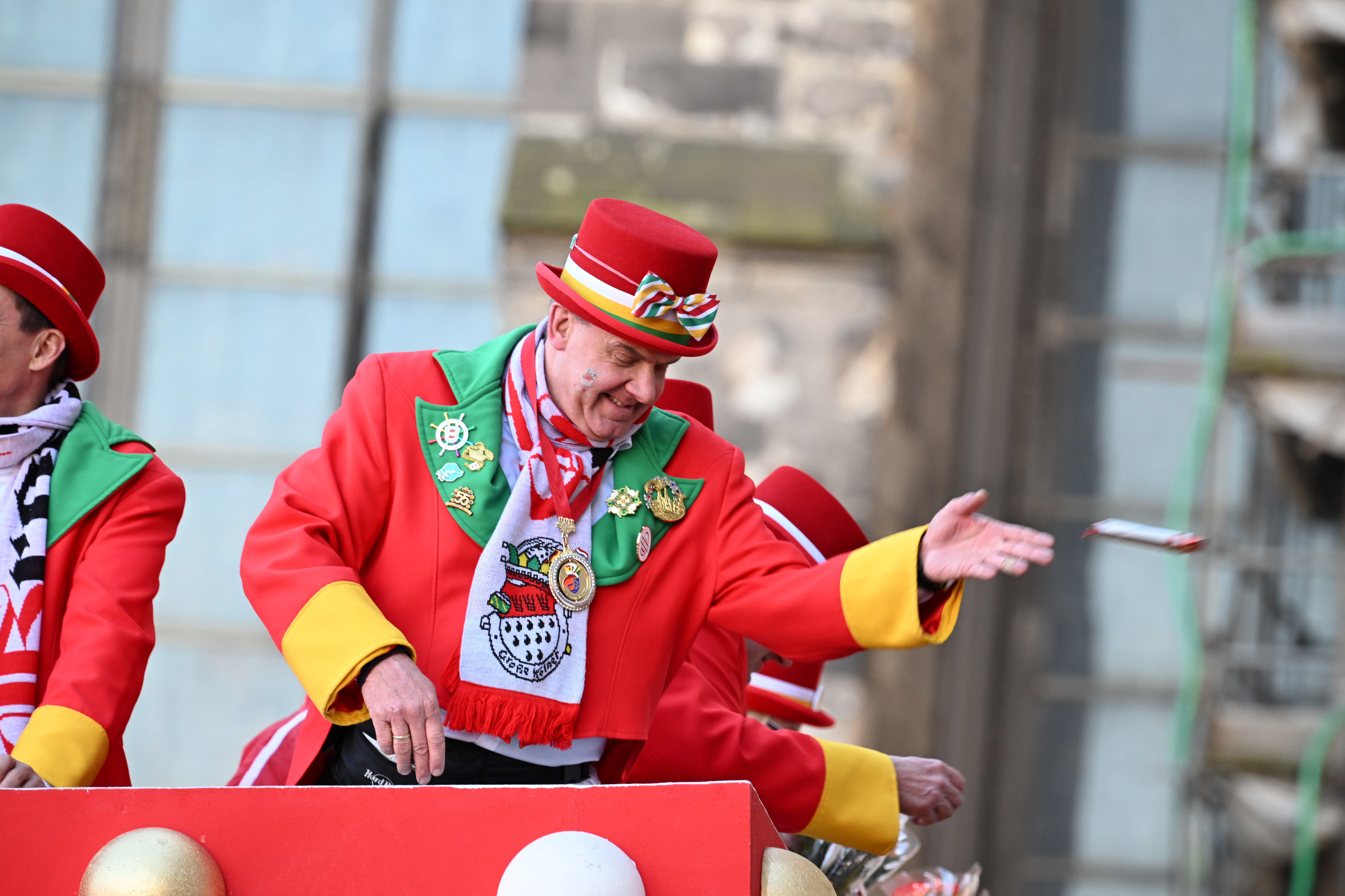 Photo of candy thrower in a parade