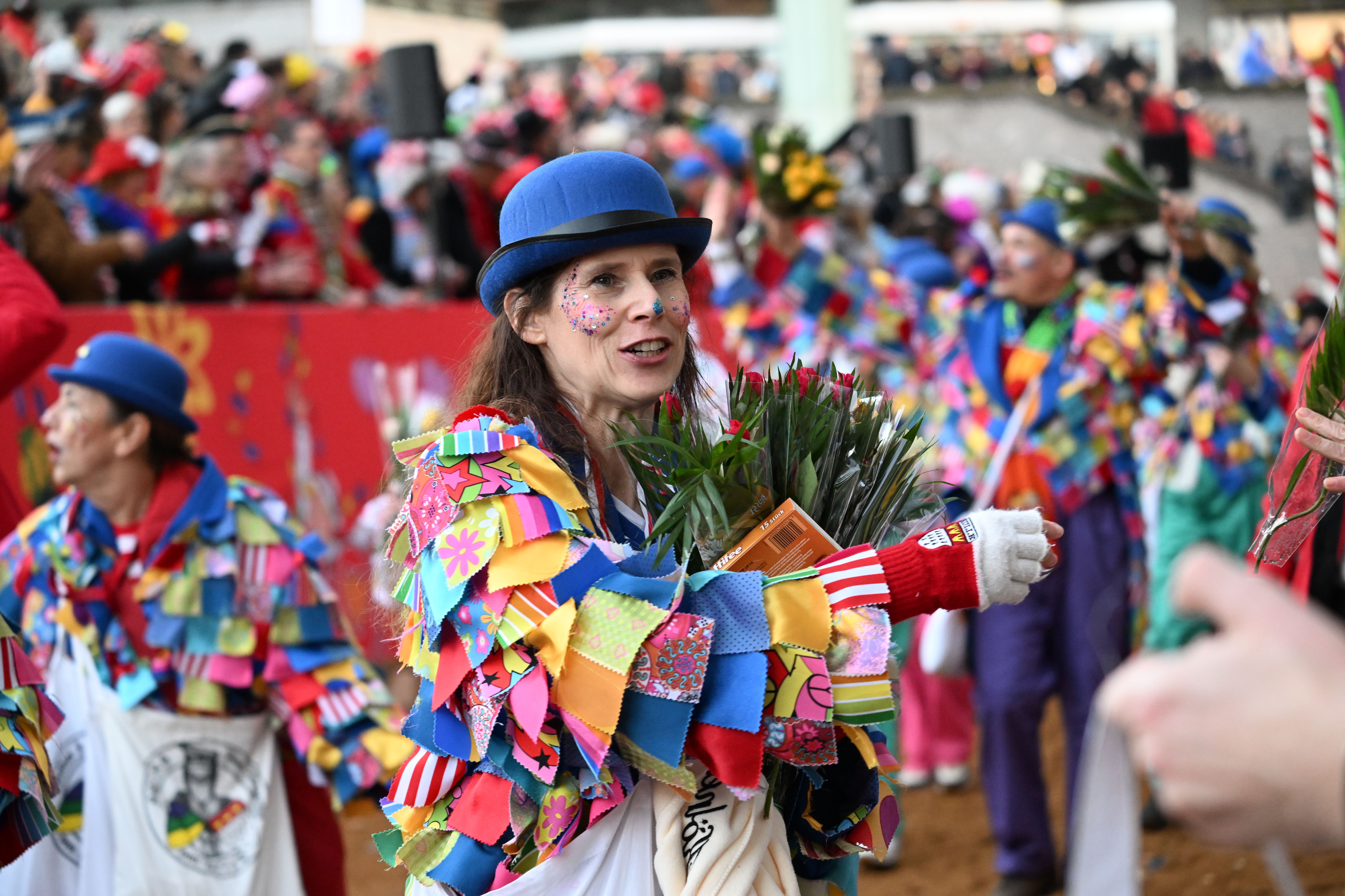 Photo of a woman dressed in a colorful costume